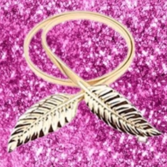 GORGEOUS GOLD CINCH LEAF BELT - Picture 6 of 9